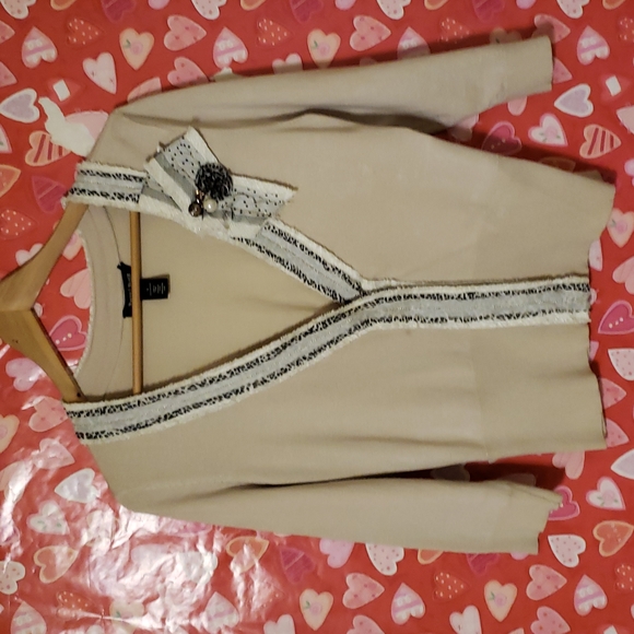 White House Black Market Tops - White House Black Market Neutral Light Beige Cardigan MSRP $98